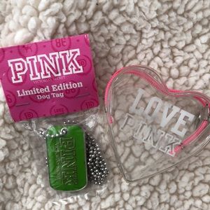 VS pink limited edition dog tags/keychain purse